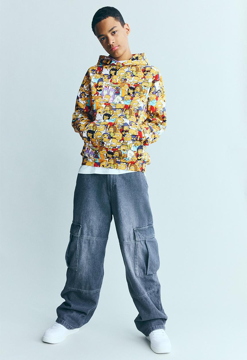 H&M - Printed hoodie - yellow the simpsons