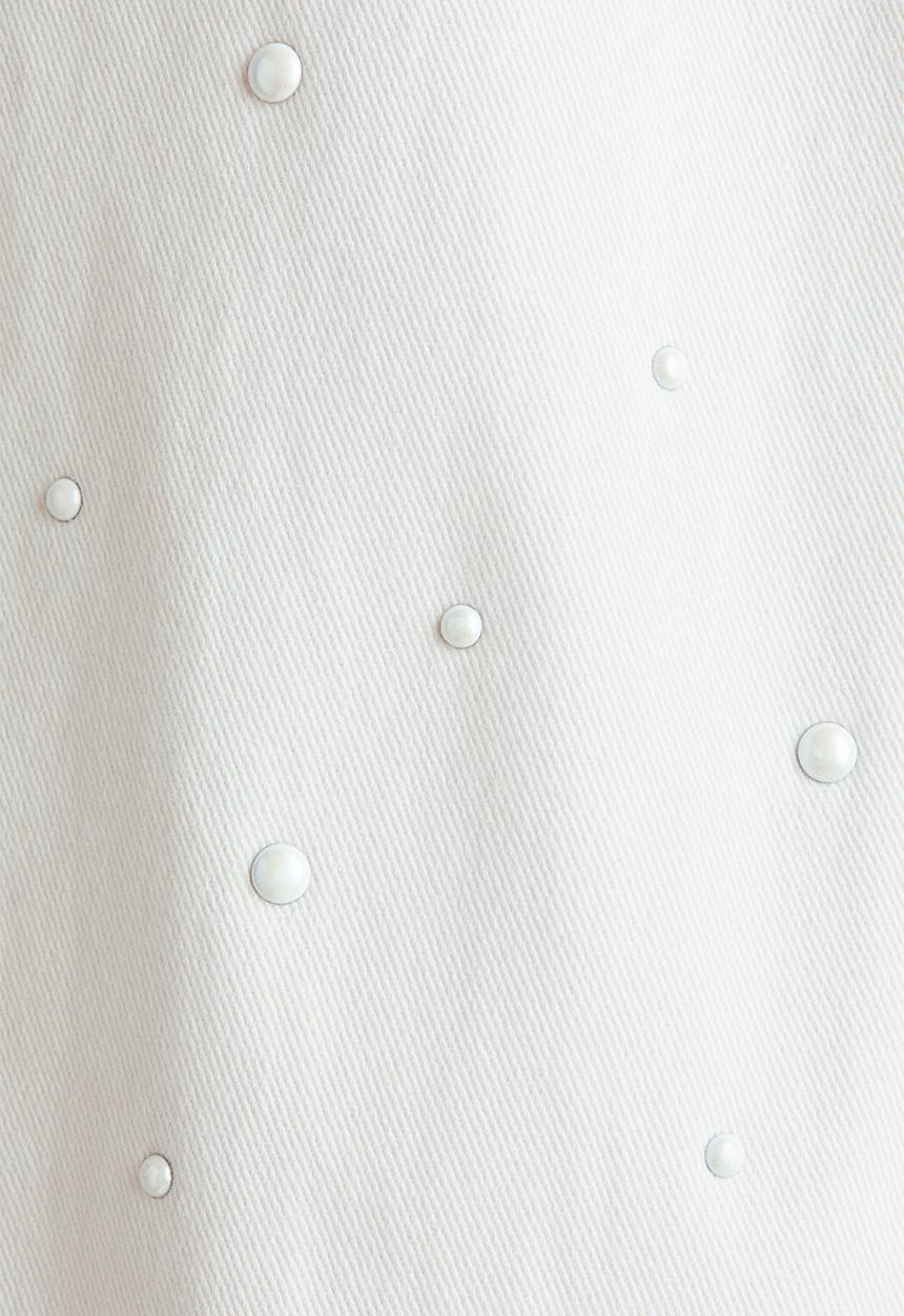 H&M - Bead-embellished flared trousers - white