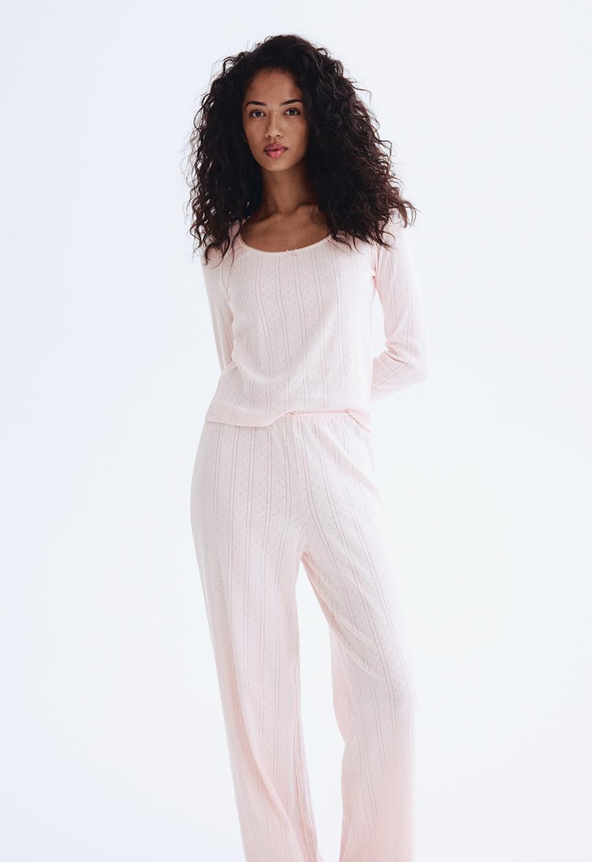 H&M - Cotton pointelle pyjamas - pink