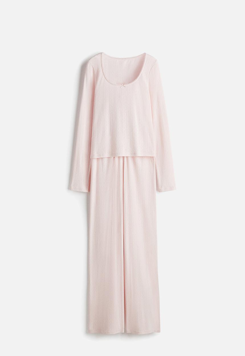 H&M - Cotton pointelle pyjamas - pink