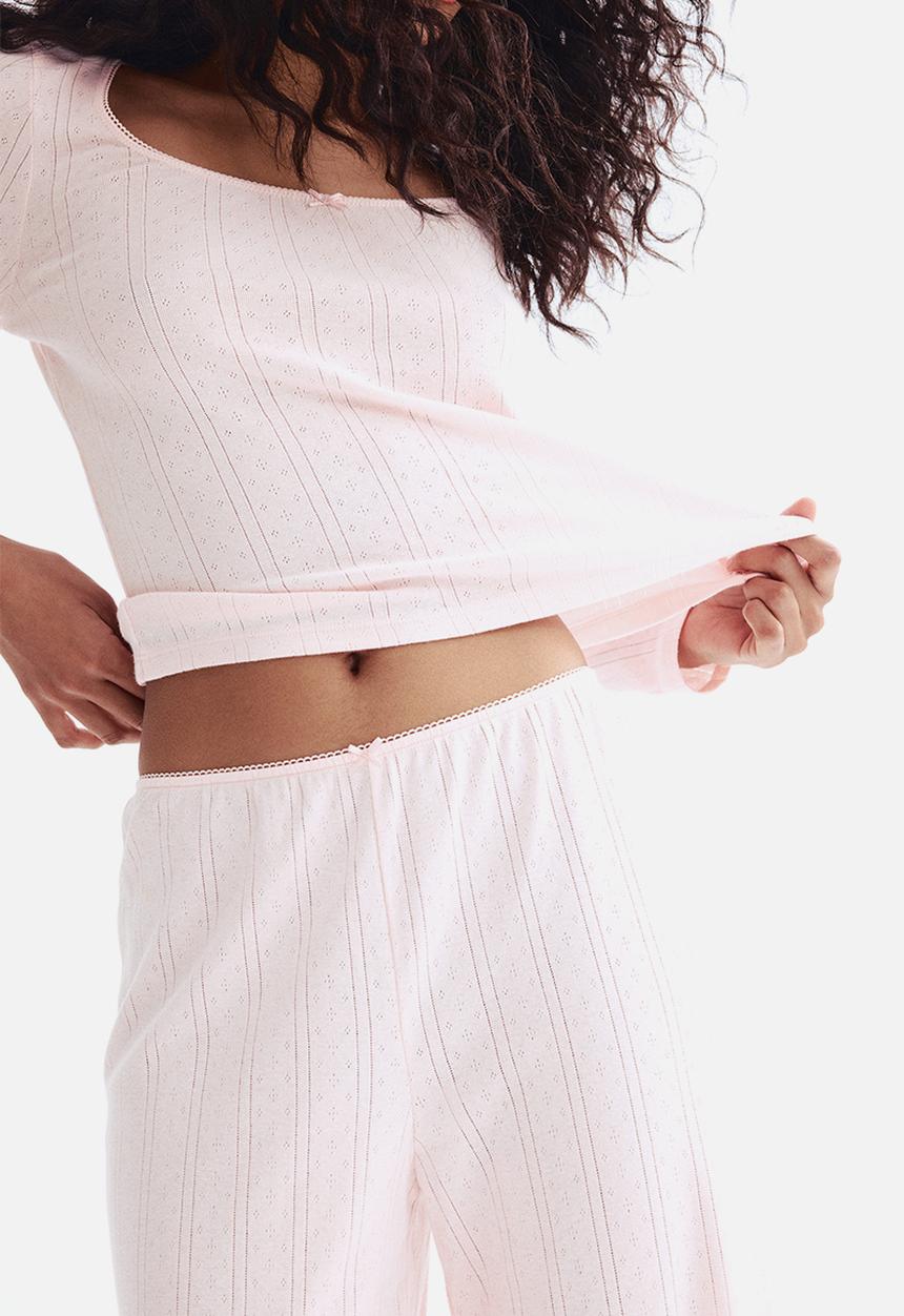 H&M - Cotton pointelle pyjamas - pink