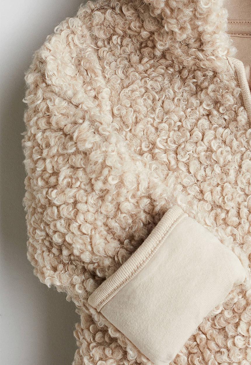 H&M - Hooded fluffy pramsuit - beige