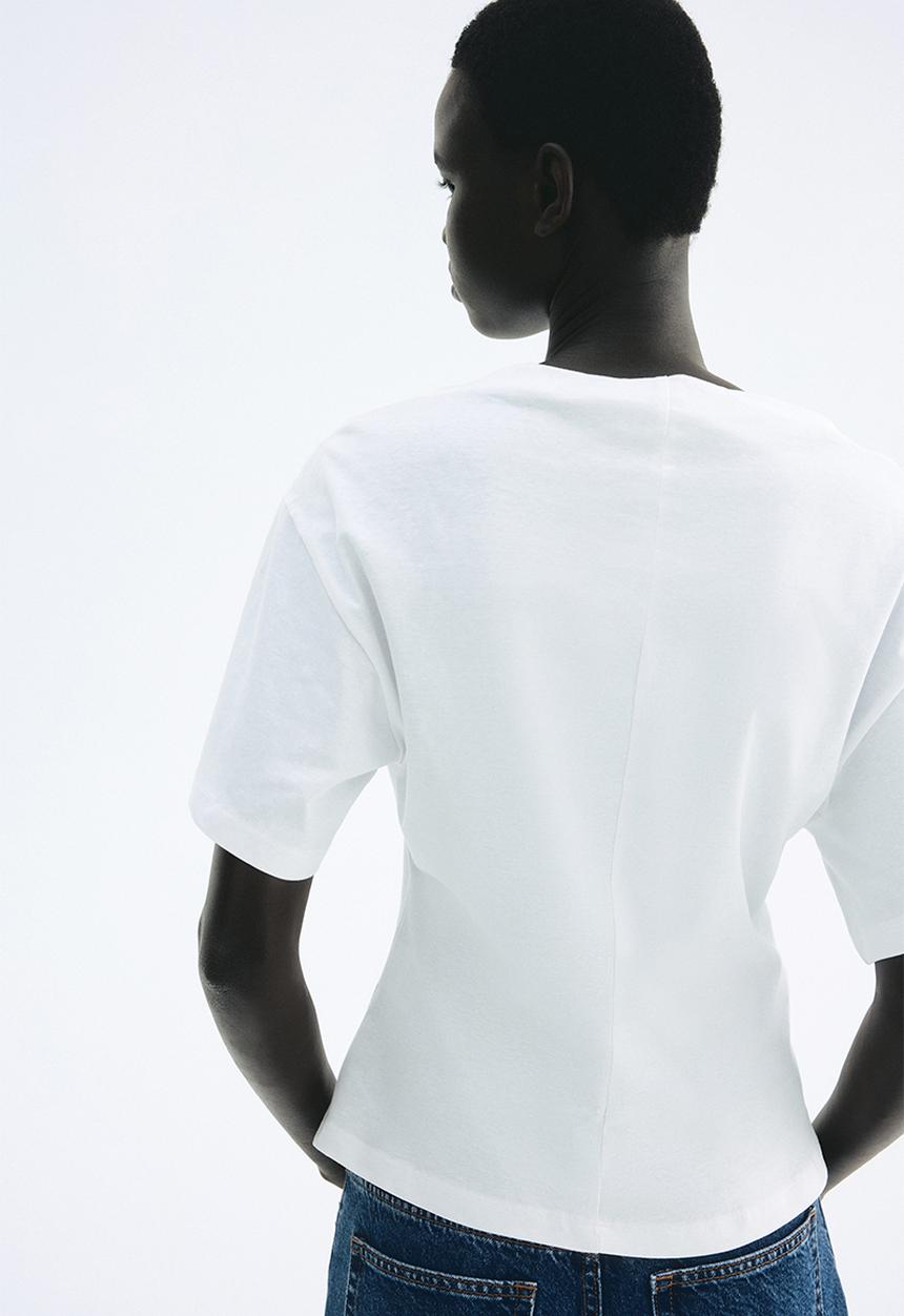 H&M - Boat-neck cotton top - white