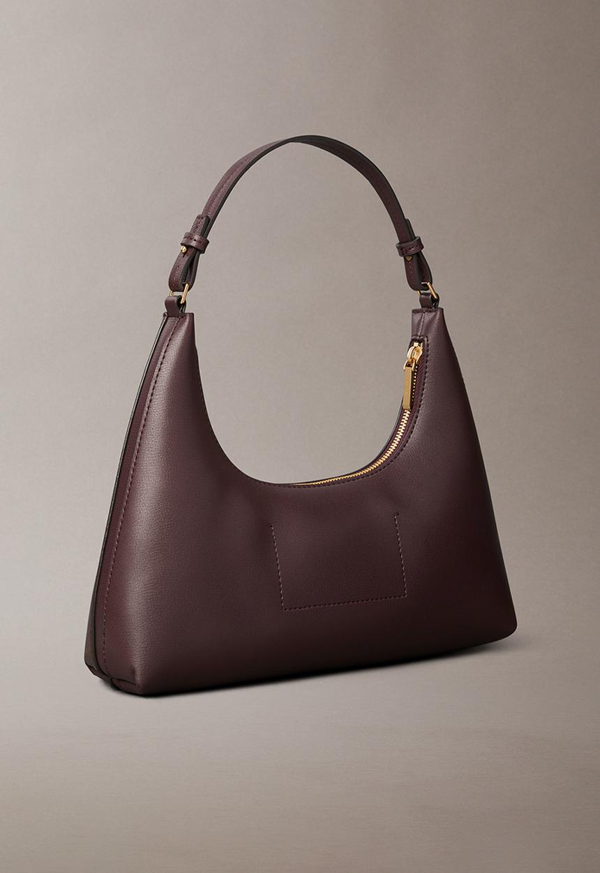 Calvin Klein - Foil Logo Shoulder Bag- Fudge/Espresso