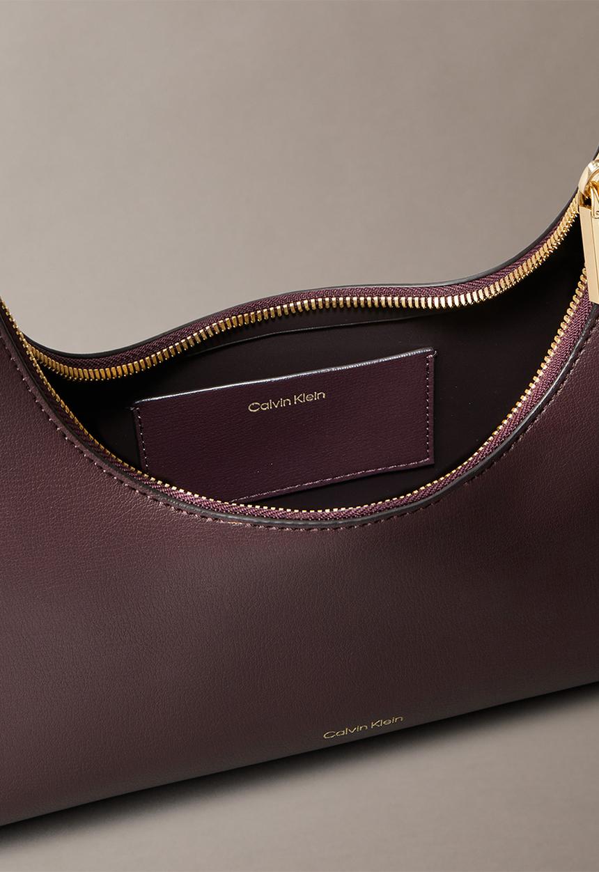 Calvin Klein - Foil Logo Shoulder Bag- Fudge/Espresso