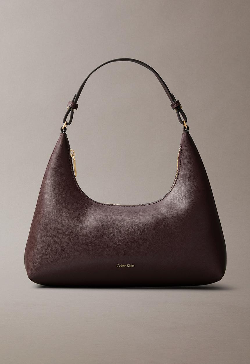 Calvin Klein - Foil Logo Shoulder Bag- Fudge/Espresso