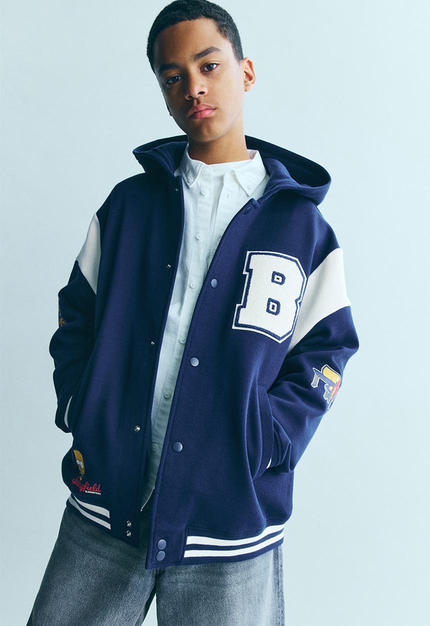 H&M - Sweatshirt baseball jacket - navy blue the simpsons