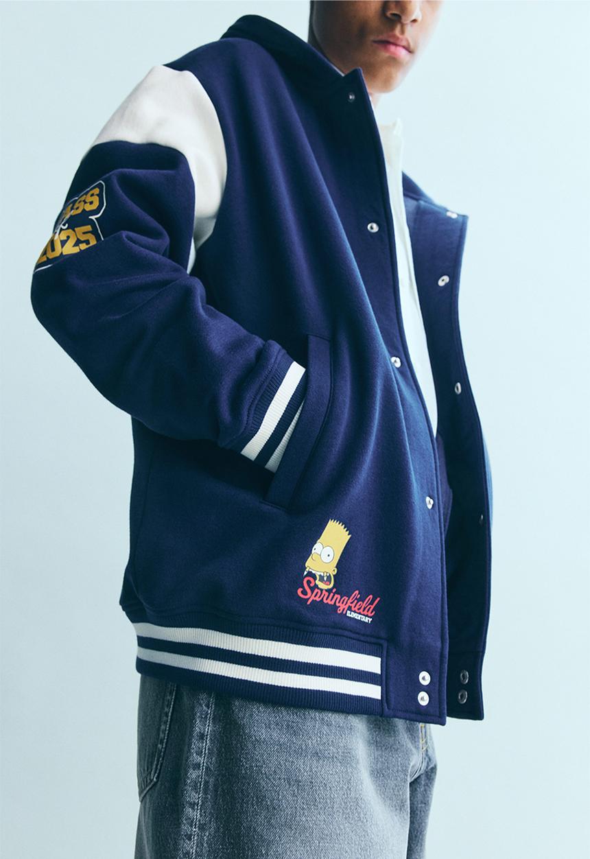 H&M - Sweatshirt baseball jacket - navy blue the simpsons