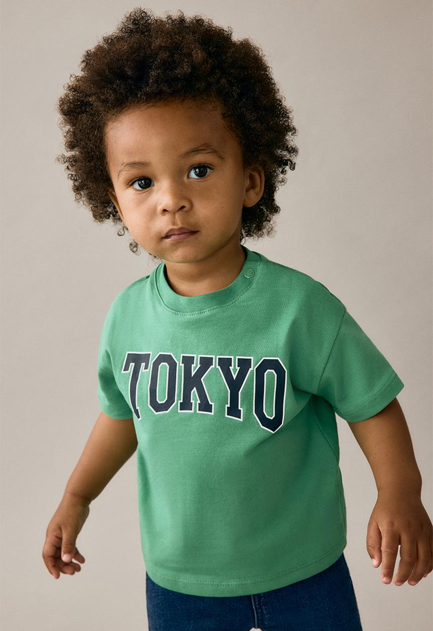 H&M - Printed cotton t-shirt - green,multi