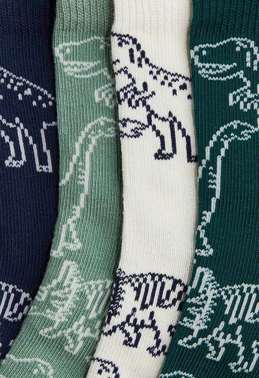 H&M - 7-pack socks - green/dinosaurs