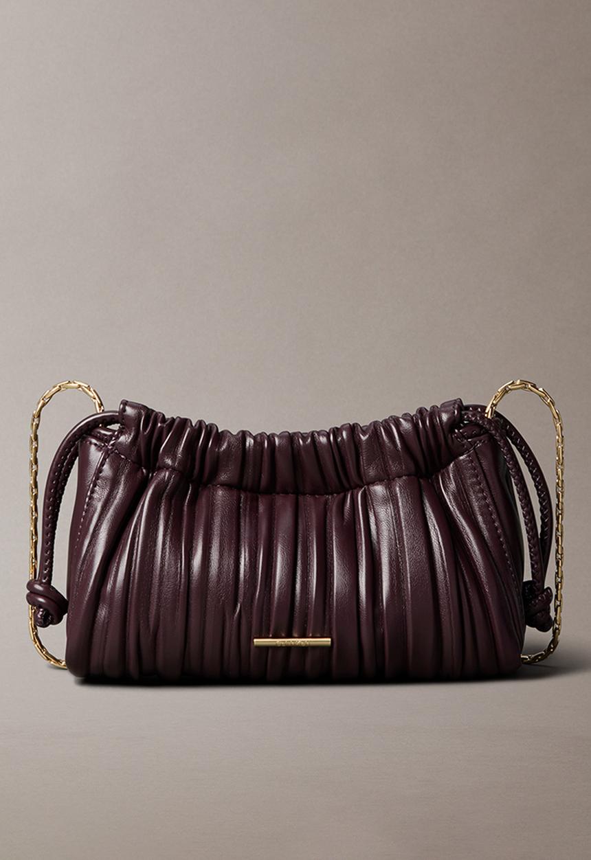 Calvin Klein - Plisse Mini Drawstring Bag- Fudge