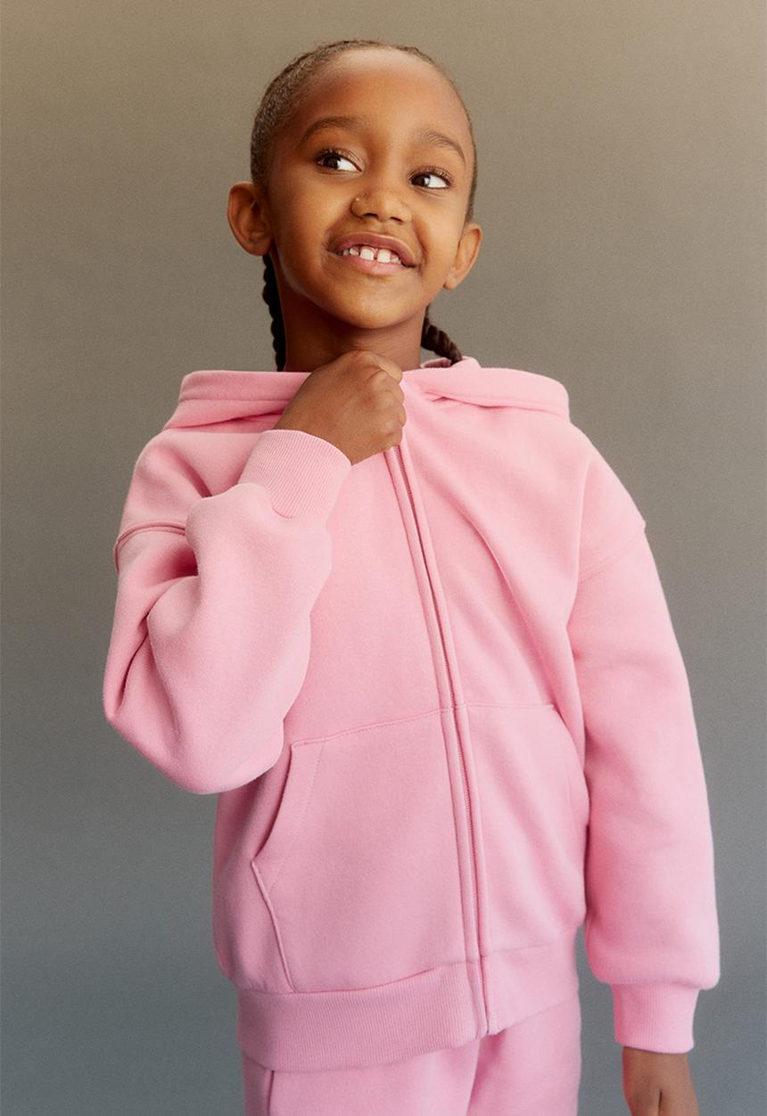 H&M - Oversized zip-through hoodie - bubblegum pink 