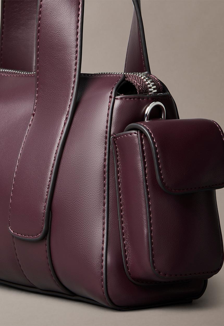 Calvin Klein - Webbing Strap Pocket Handbag- Fudge