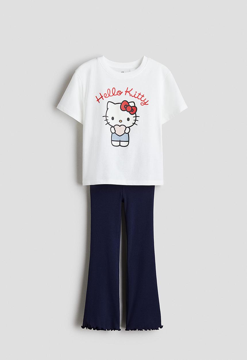 H&M - 2-Piece set with top and leggings - white hello kitty