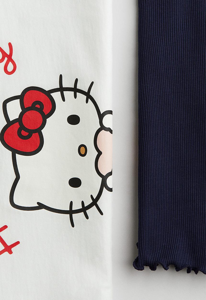 H&M - 2-Piece set with top and leggings - white hello kitty