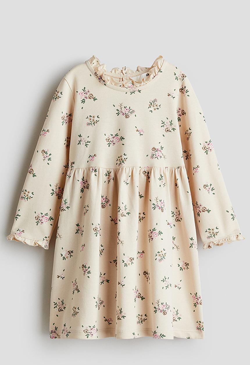 H&M - Printed cotton dress - beige,multi