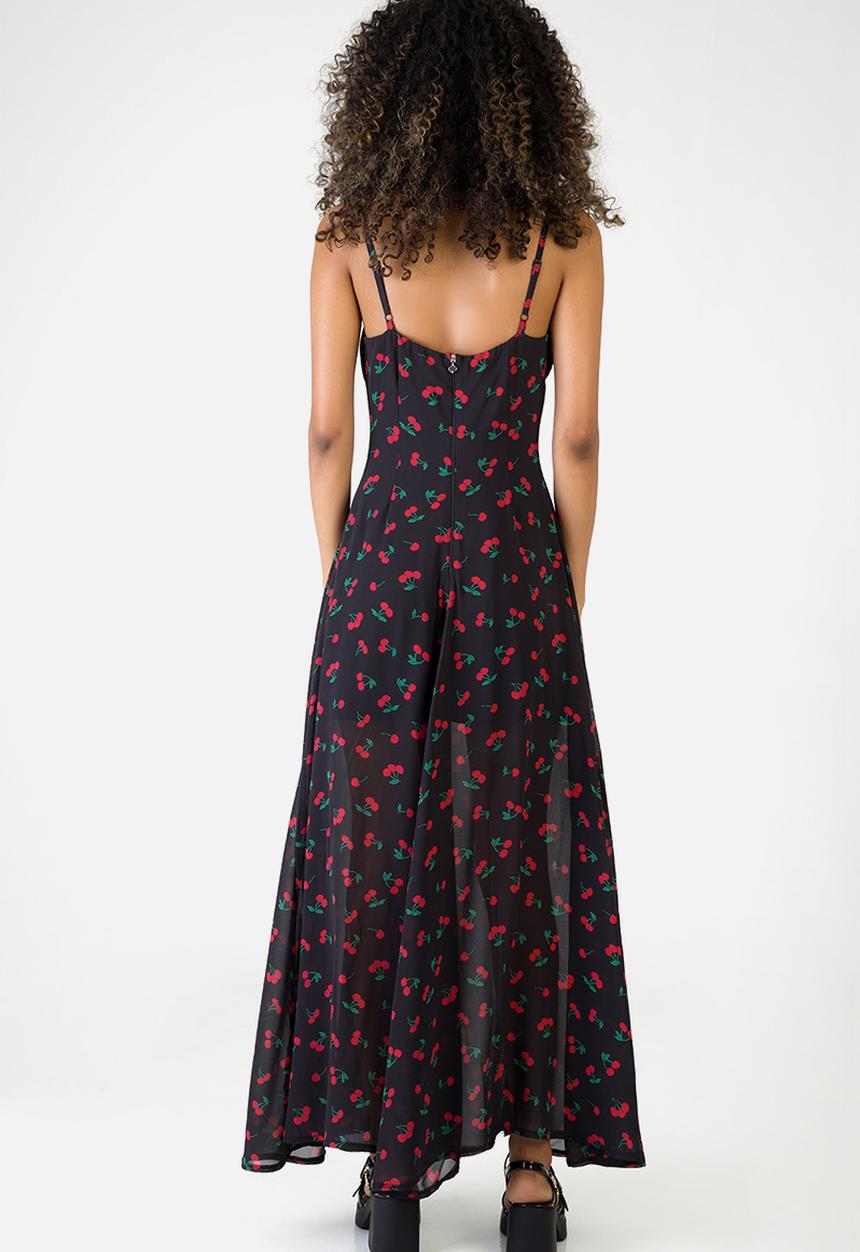 SISSY BOY - Cherry Bomb: Maxi Dress With Lace Trim Details - Black