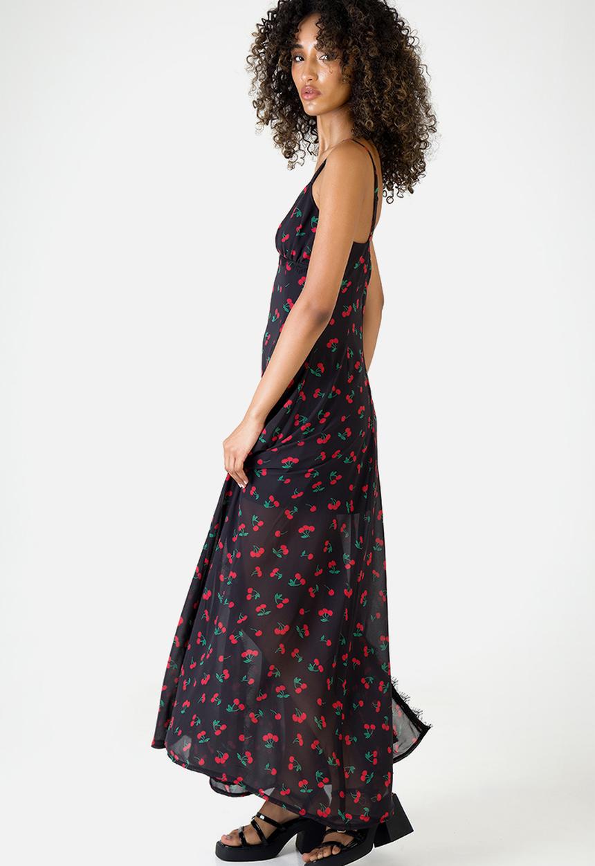 SISSY BOY - Cherry Bomb: Maxi Dress With Lace Trim Details - Black