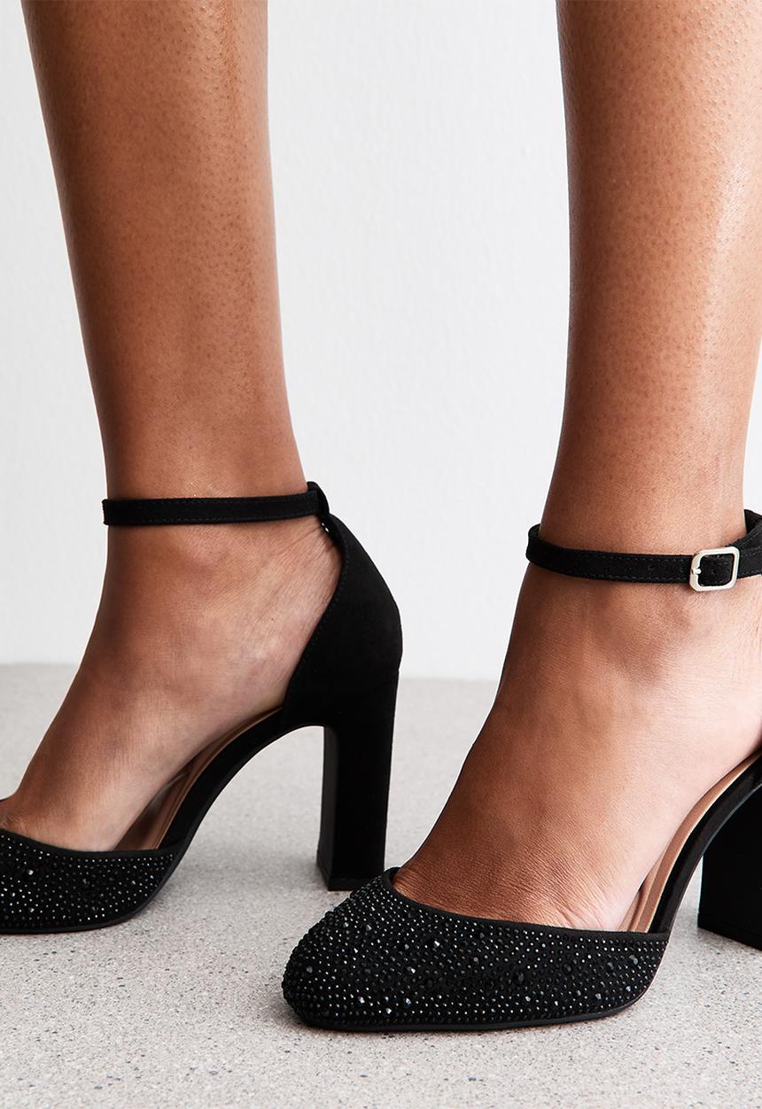 New Look - WF C S Swirling block heel - black