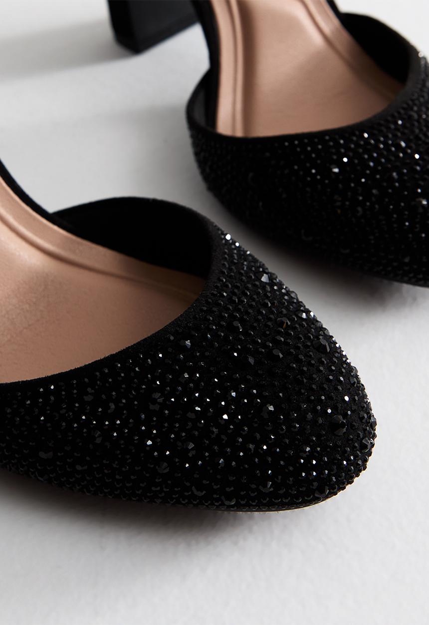 New Look - WF C S Swirling block heel - black