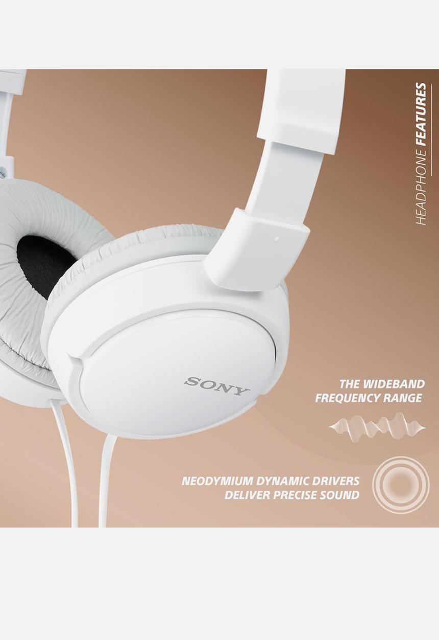 Sony - Sony MDR-ZX110 Headphones Earphone Foldable - White