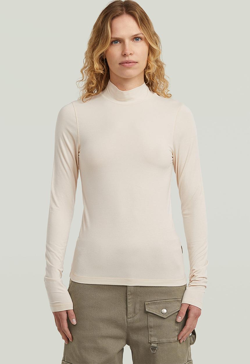 G-STAR - Mock slim t l\s wmn - white