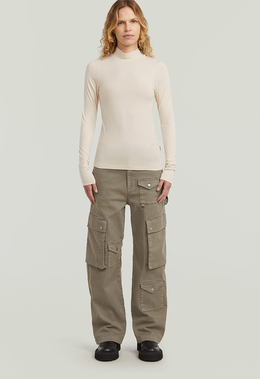 G-STAR - Mock slim t l\s wmn - white
