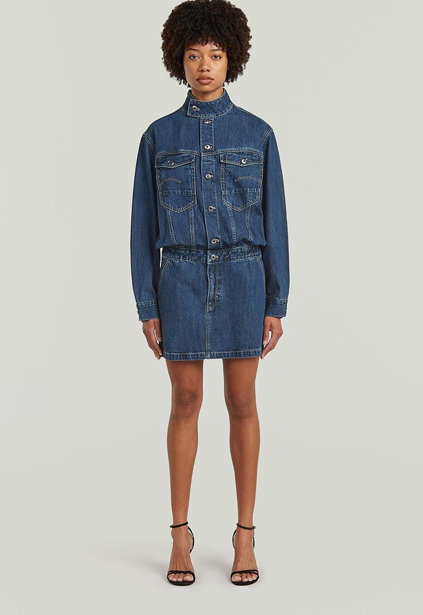 G-STAR - Jacket dress l\s wmn - Antique faded sentry blue