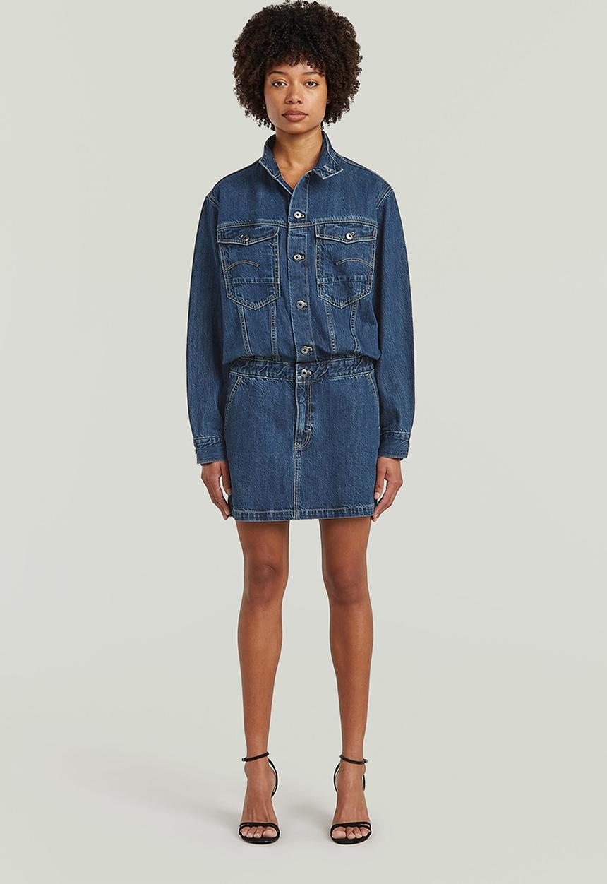 G-STAR - Jacket dress l\s wmn - Antique faded sentry blue