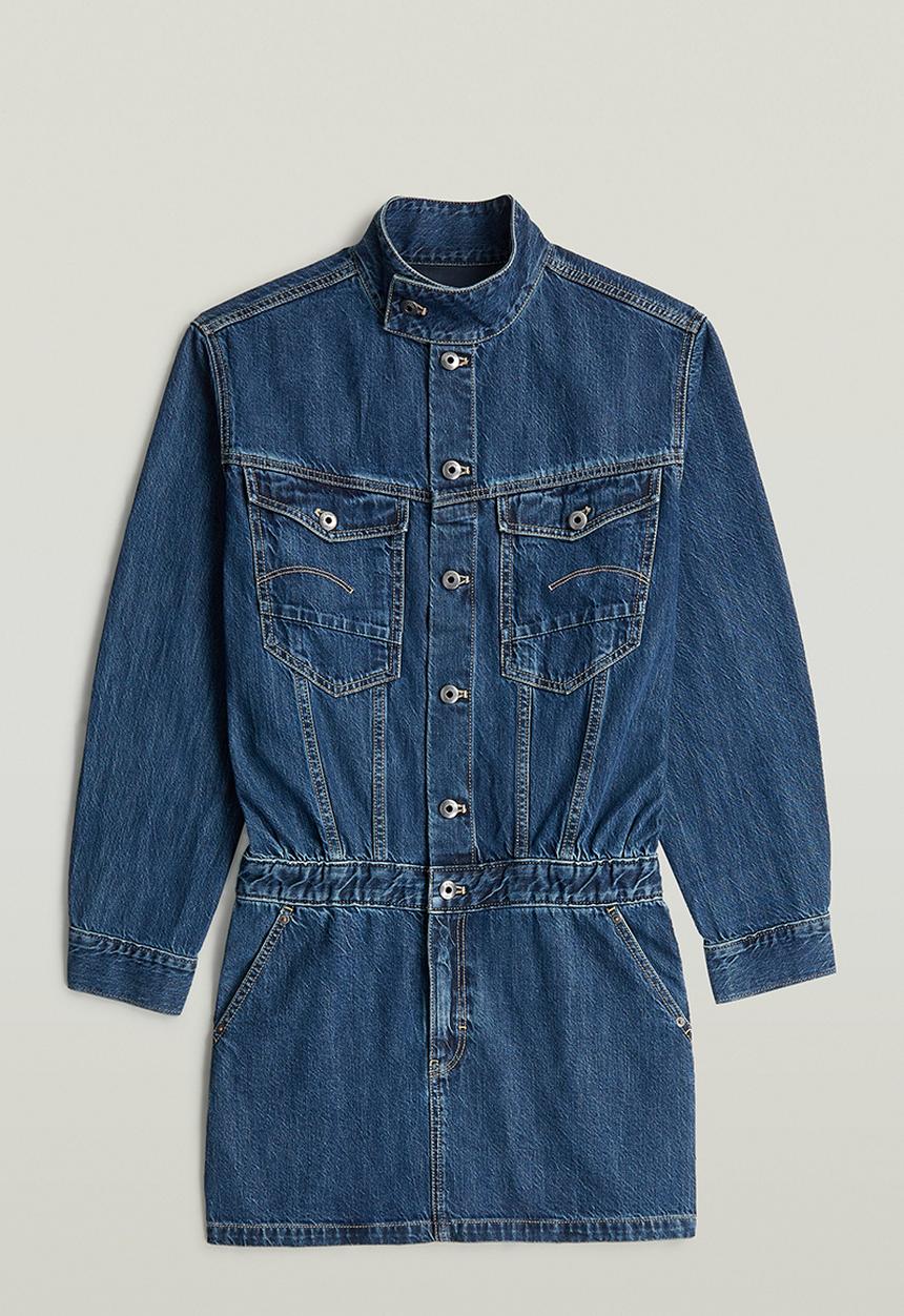G-STAR - Jacket dress l\s wmn - Antique faded sentry blue