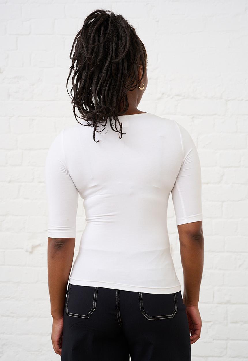 Me&B - Boat Neck Essential Top - Milk