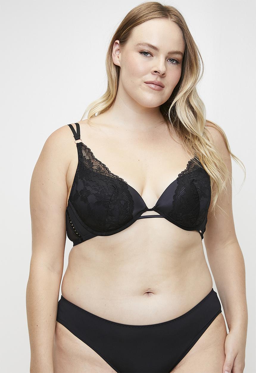 DORINA - Lyra-satin light padded plunge - black