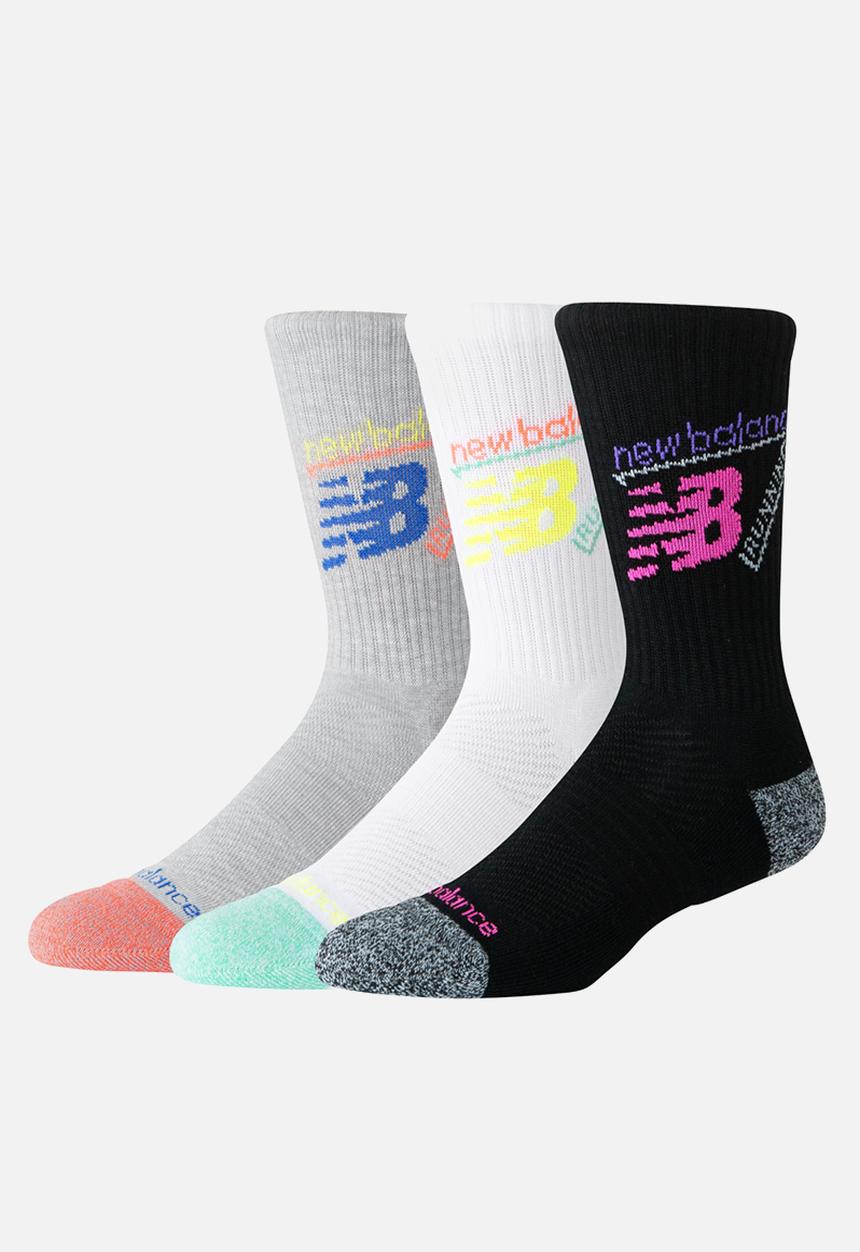 New Balance  - Active Graphic Crew Sock 3Pk - Assorted