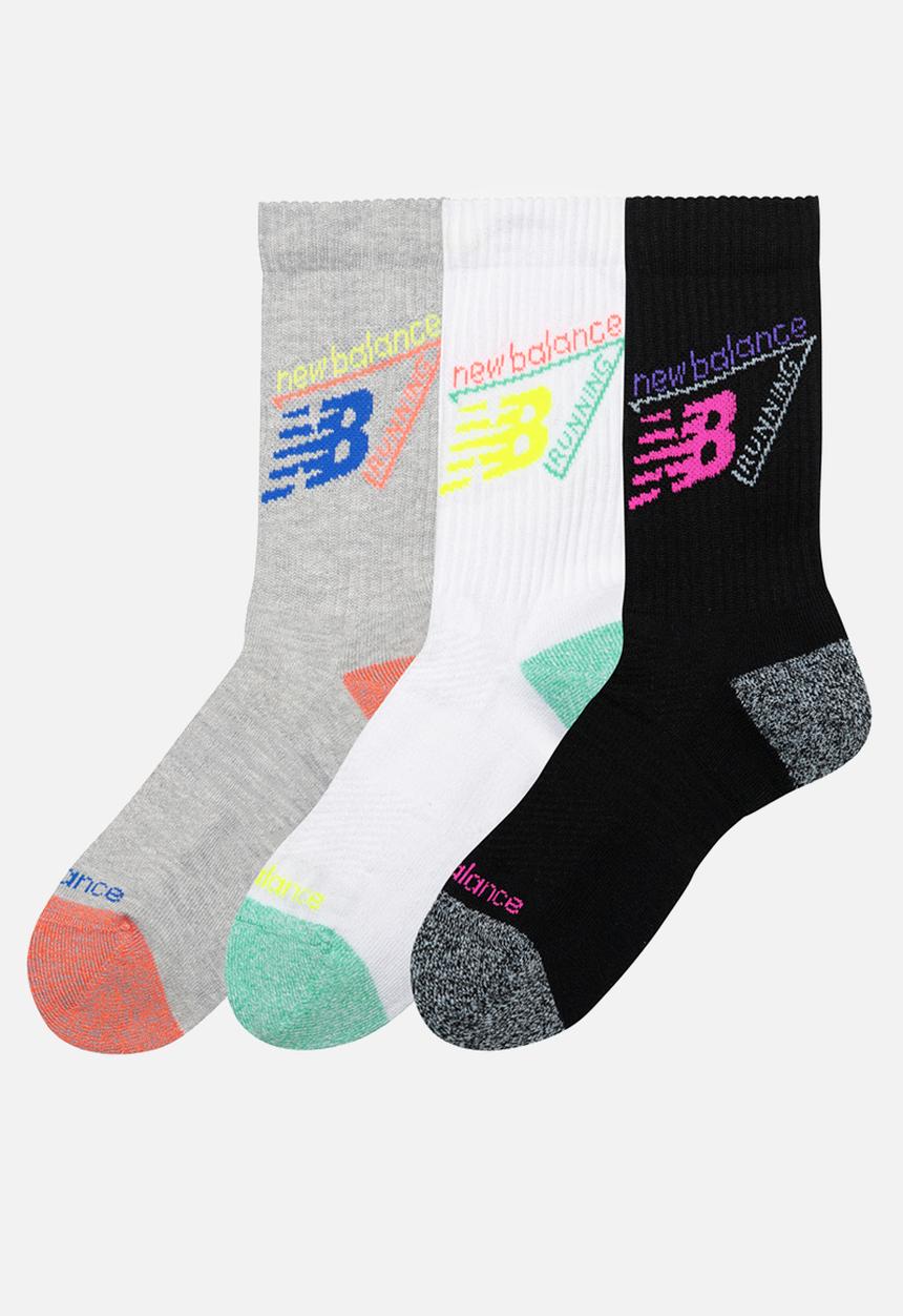 New Balance  - Active Graphic Crew Sock 3Pk - Assorted
