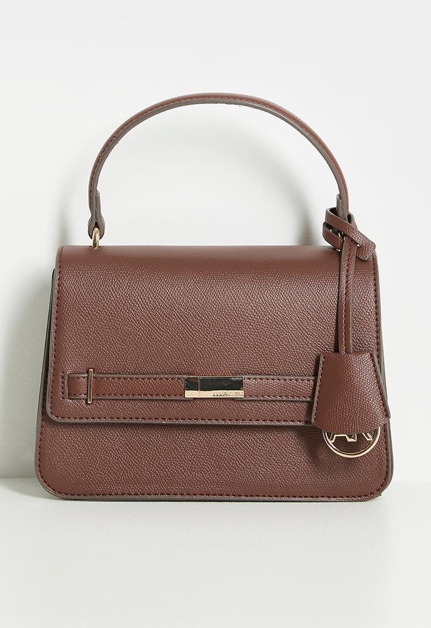 Exclusive Flap Saddle With Detachable Strap Bag -Walnut