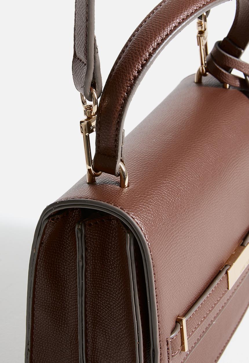 Anne Klein - Exclusive Flap Saddle With Detachable Strap Bag -Walnut