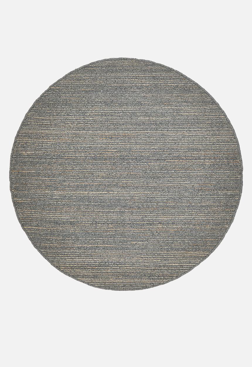 Sixth Floor - Eris Round Handwoven Wool & Jute Rug - Charcoal