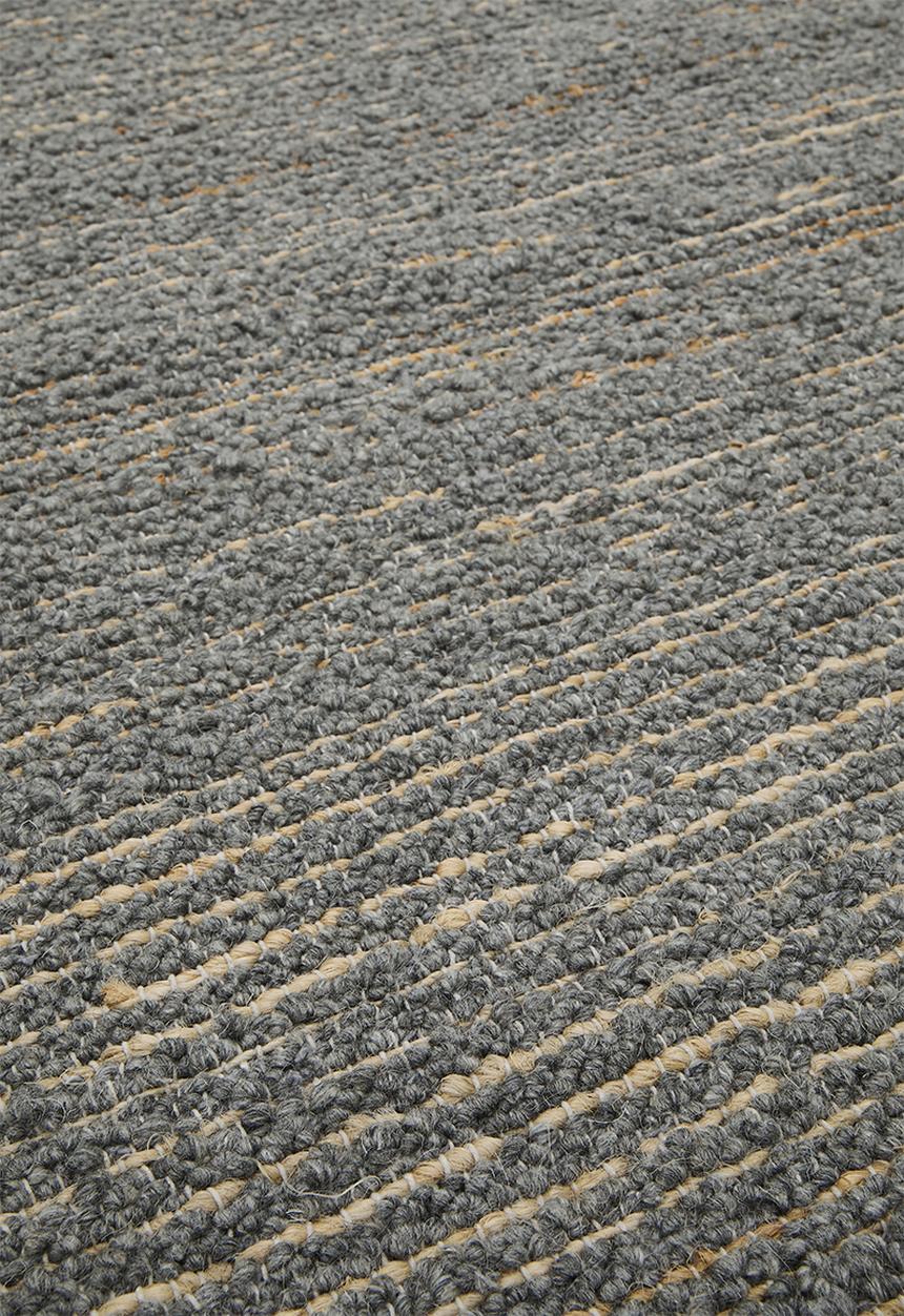 Sixth Floor - Eris Round Handwoven Wool & Jute Rug - Charcoal