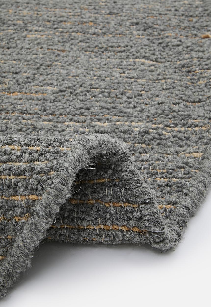 Sixth Floor - Eris Round Handwoven Wool & Jute Rug - Charcoal