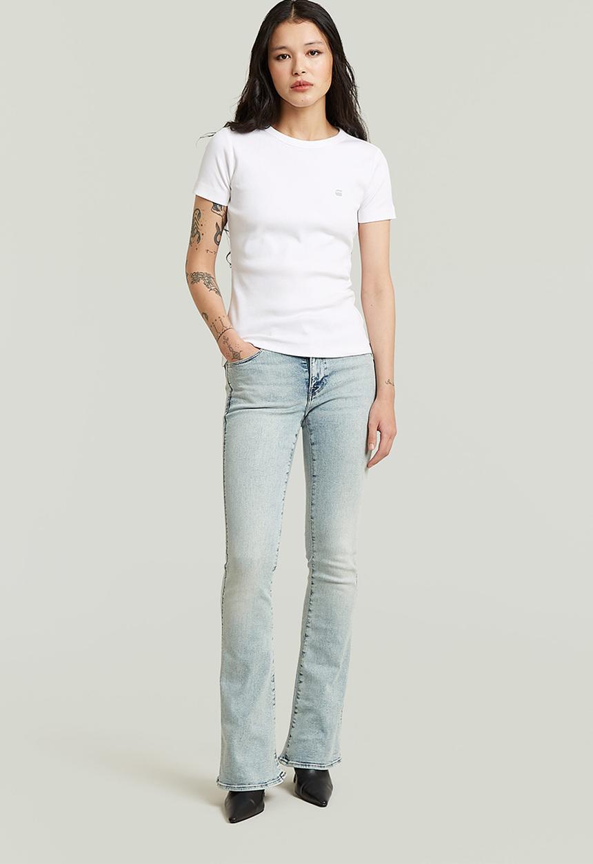 G-STAR - Slim rib r t wmn - White