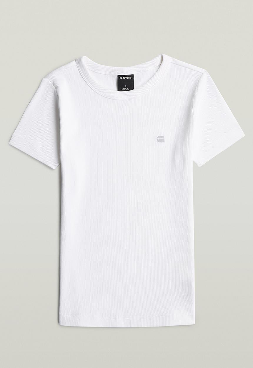 G-STAR - Slim rib r t wmn - White