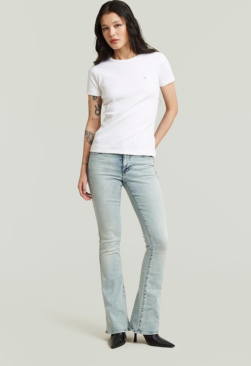 G-STAR - Slim rib r t wmn - White