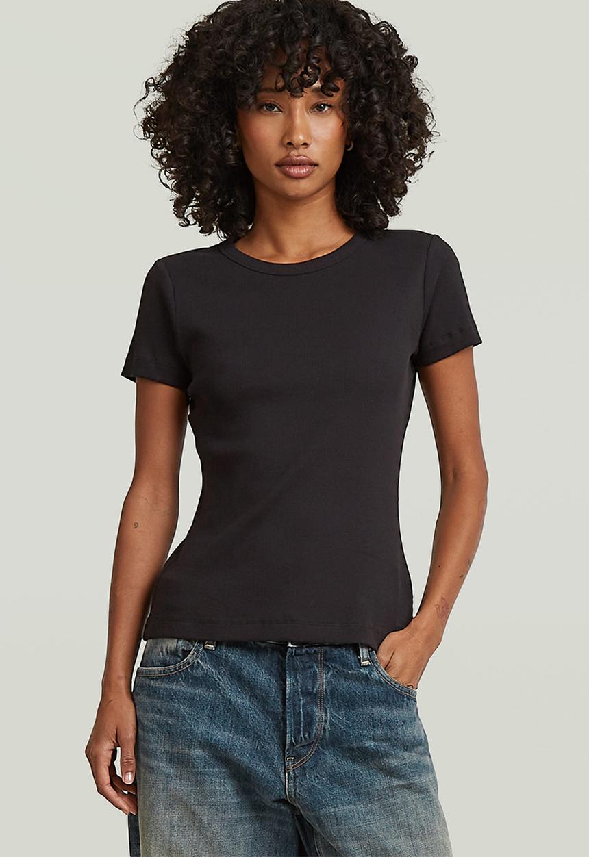 G-STAR - Slim rib r t wmn - Dk black