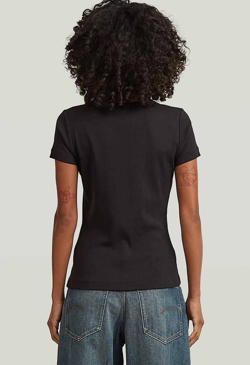 G-STAR - Slim rib r t wmn - Dk black