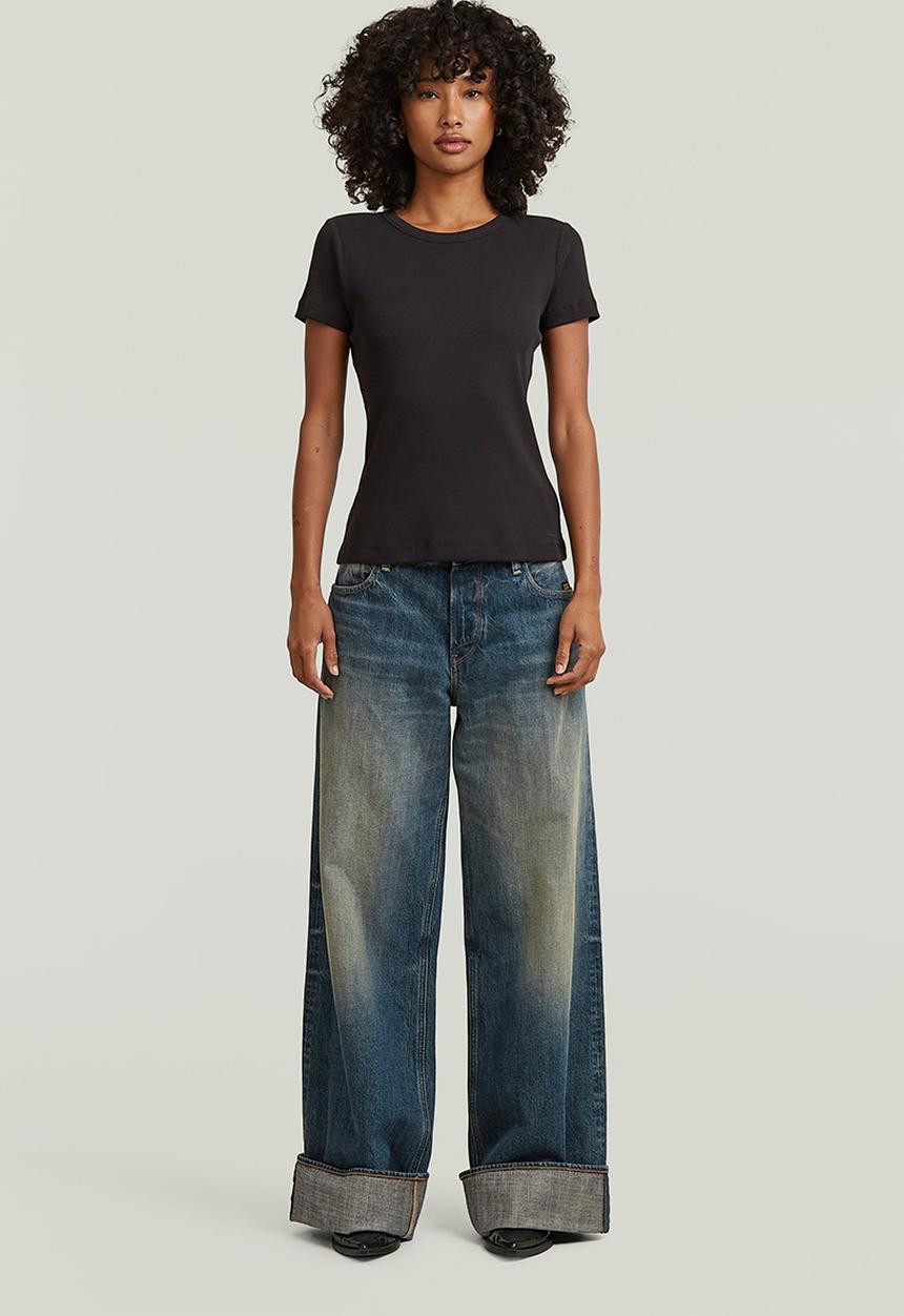 G-STAR - Slim rib r t wmn - Dk black