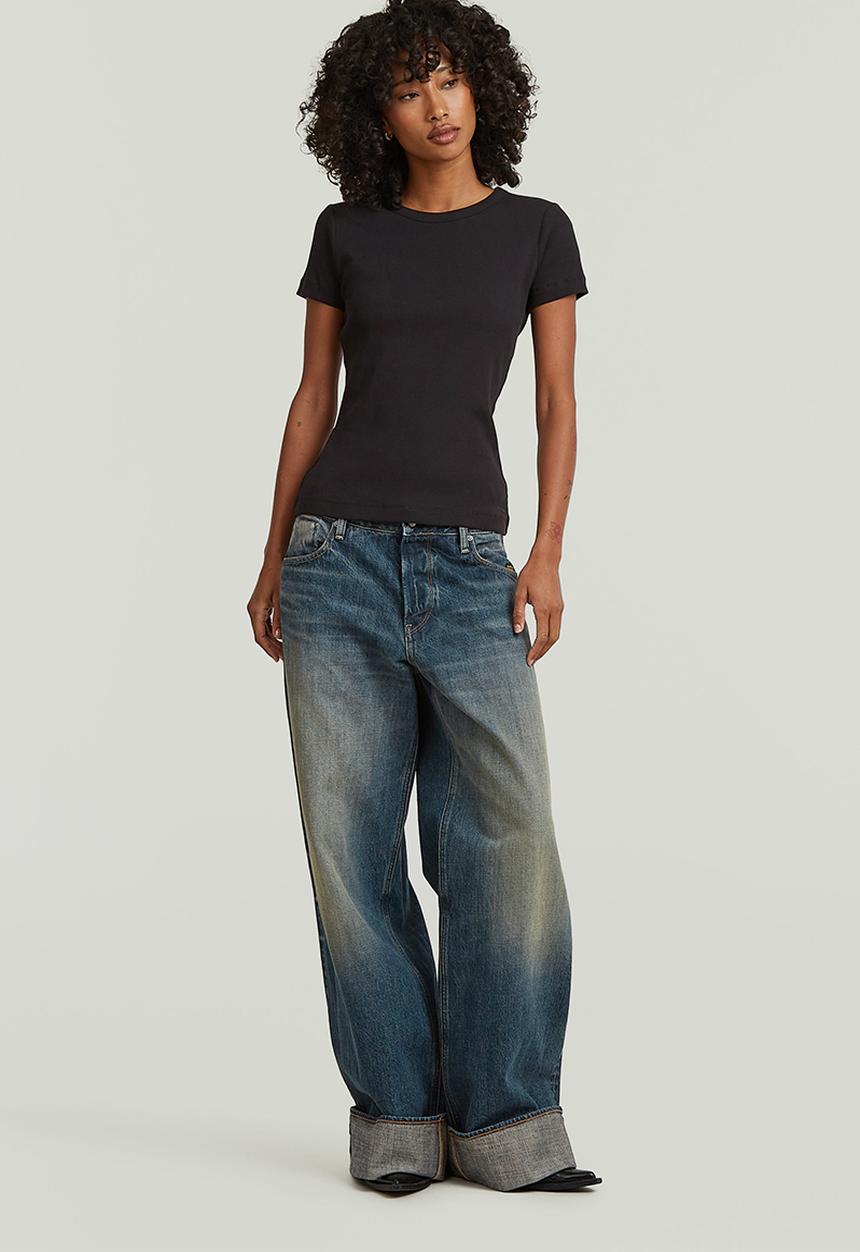 G-STAR - Slim rib r t wmn - Dk black