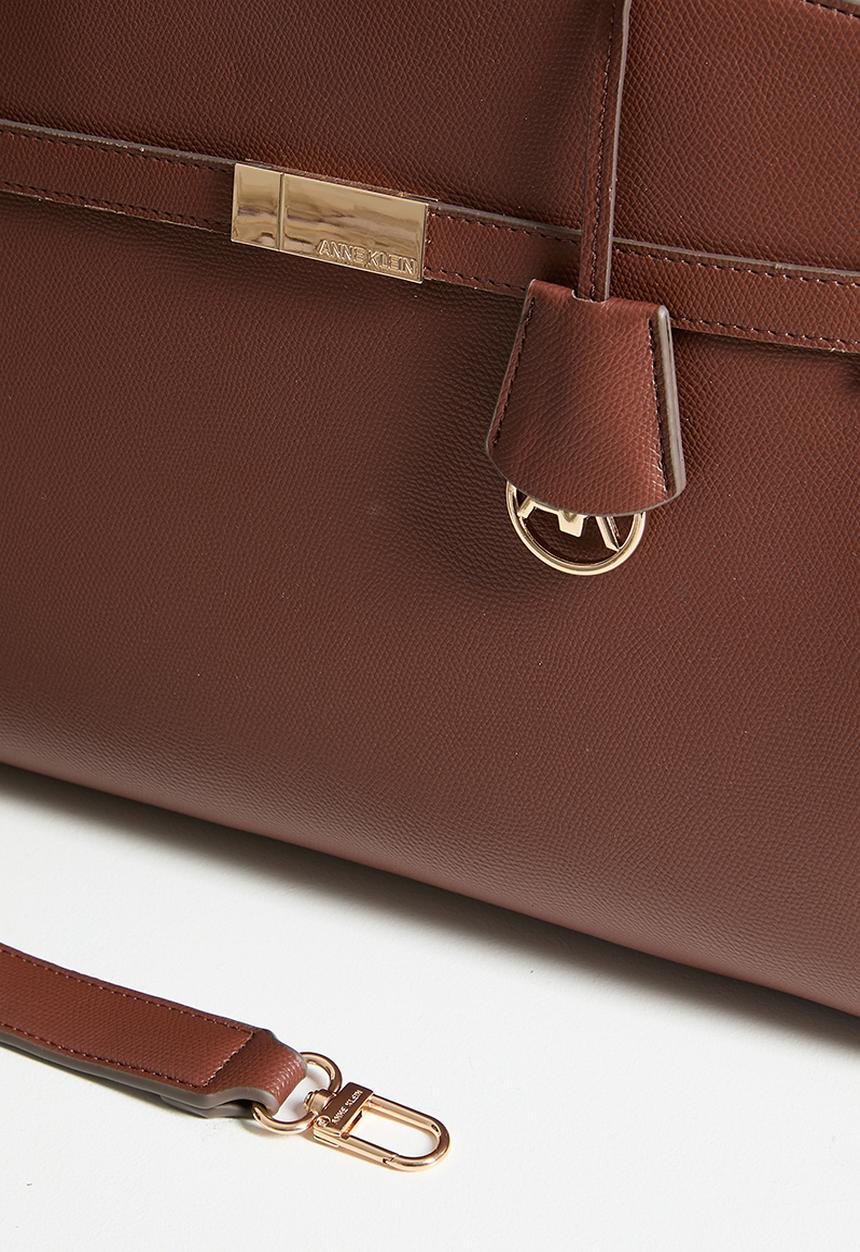 Anne Klein - Exclusive Large Satchel With Detachable Strap Bag-Walnut