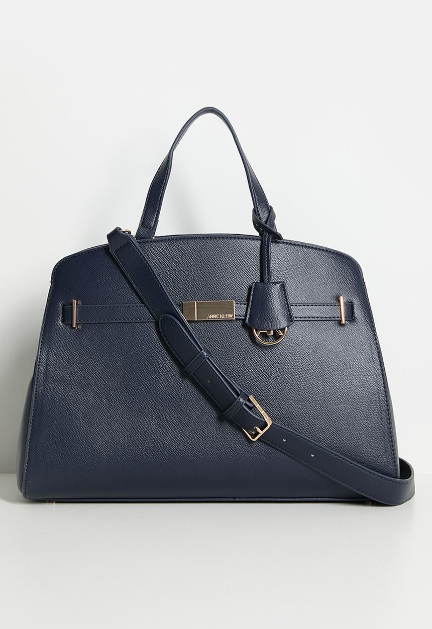 Anne Klein - Exclusive Large Satchel With Detachable Strap Bag- Navy