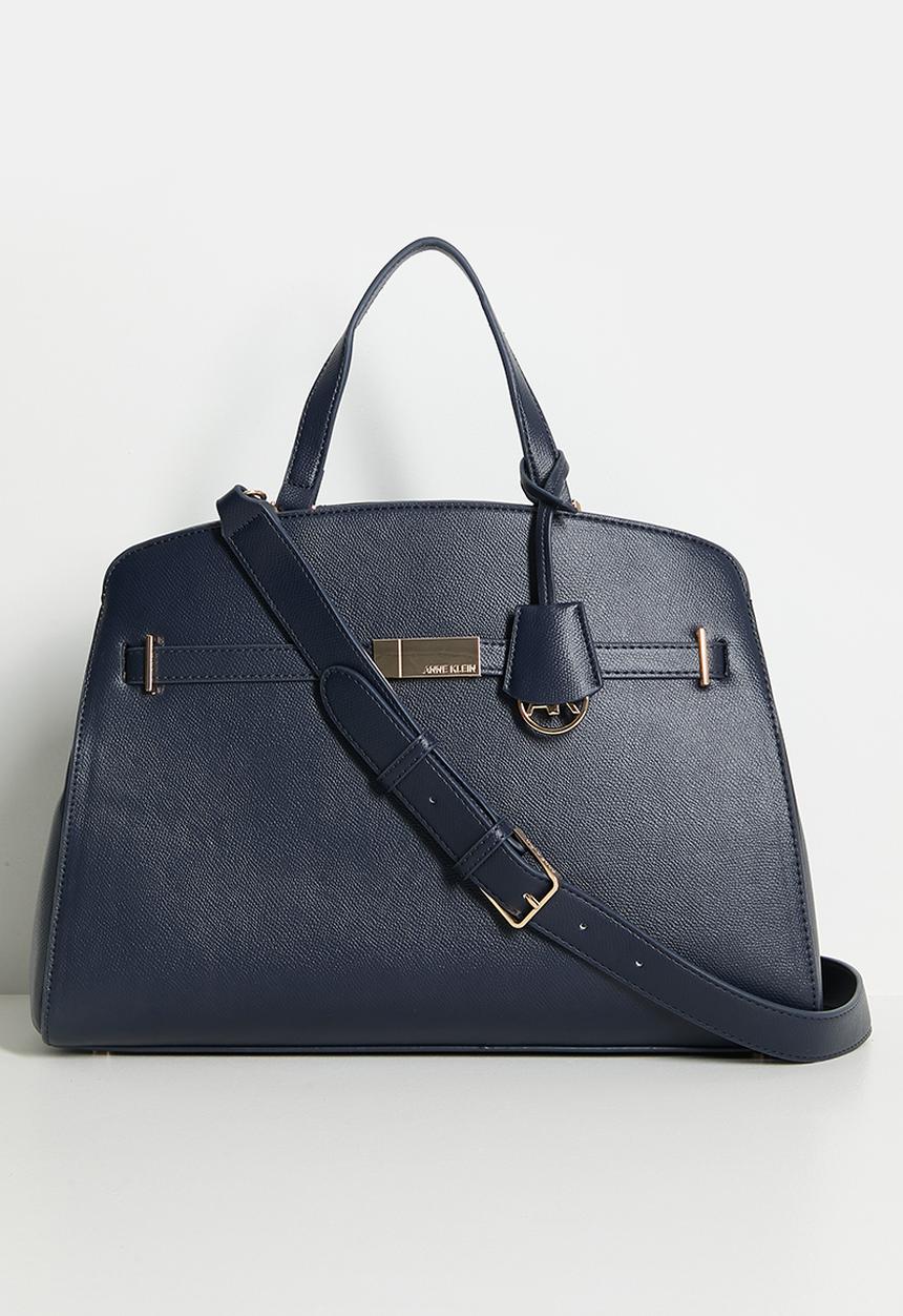 Anne Klein - Exclusive Large Satchel With Detachable Strap Bag- Navy