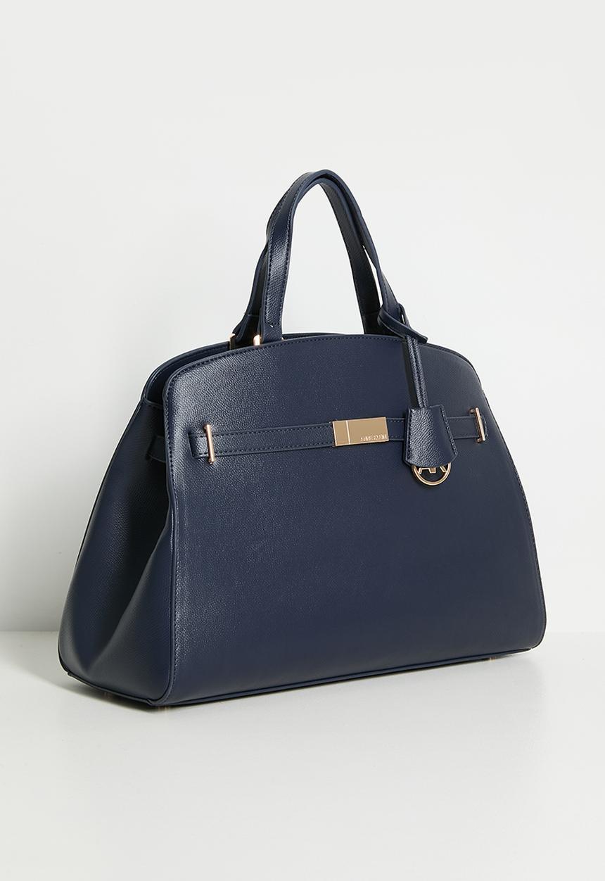 Anne Klein - Exclusive Large Satchel With Detachable Strap Bag- Navy